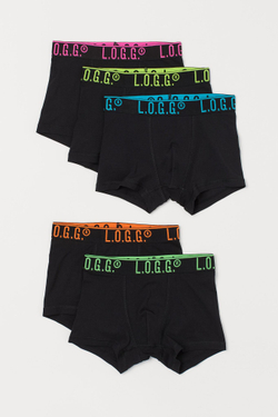 H&M Набор из пяти трусов-боксеров, черный