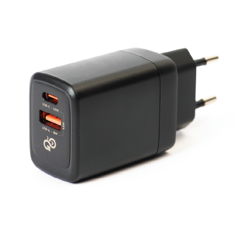 Сетевое зарядное устройство GoGadget CityPump 45W 1хUSB-C 1xUSB-A GaN