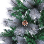 Ёлка «Богемия» 210 см, ПВХ+Леска, шишки, белое напыление (960 веток)