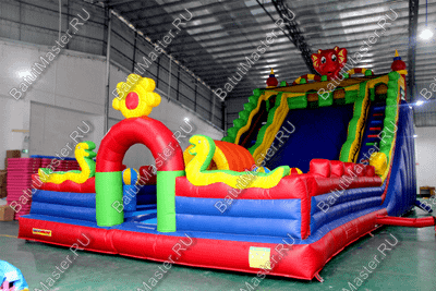 Детский надувной батут-горка "Dragons", размер 12*6*8 м
