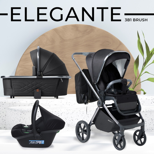 Детская коляска Sweet Baby Elegante 3 в 1 BRD Black