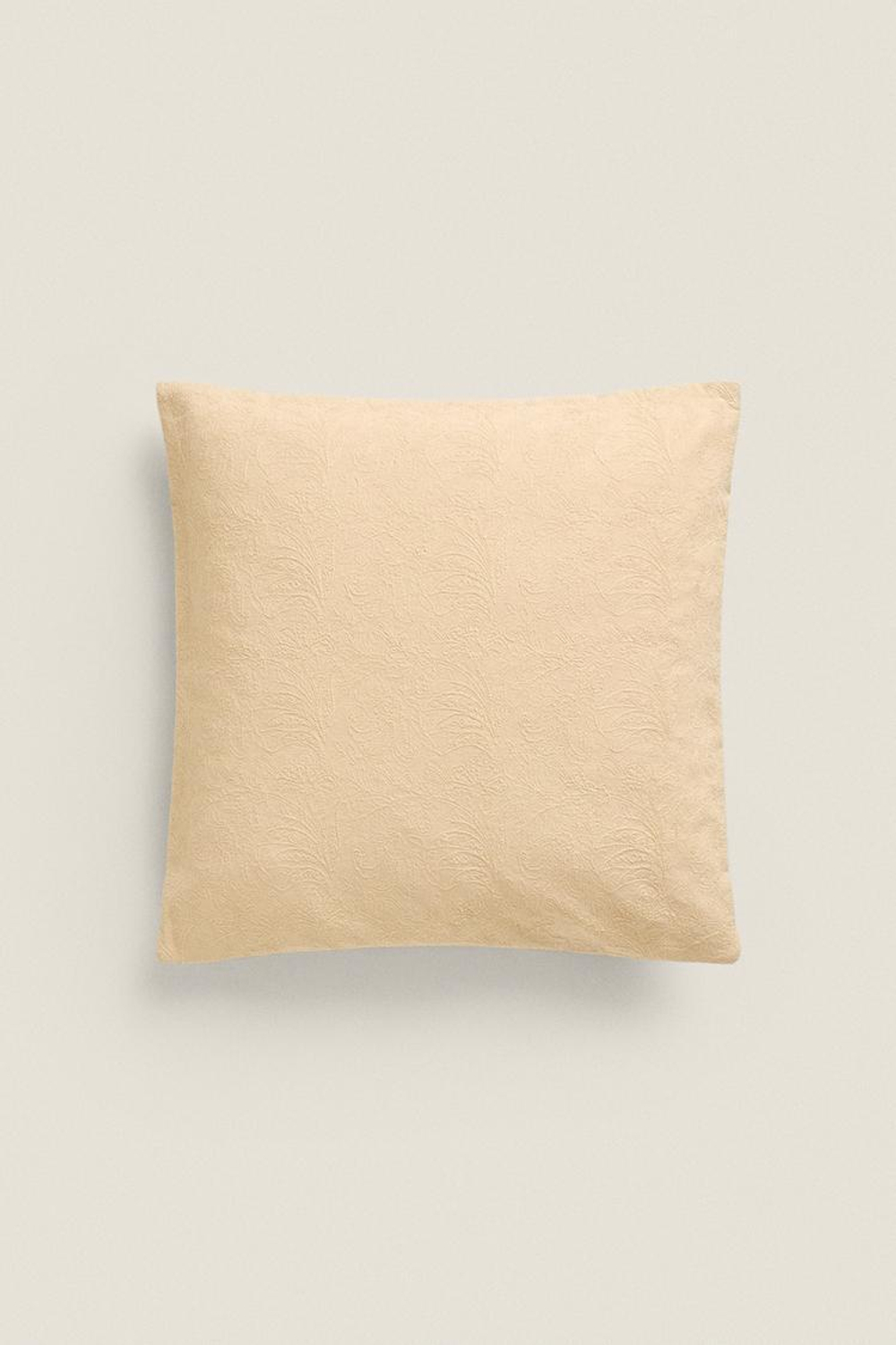ZARA HOME ЖАККАРДОВЫЙ ЧЕХОЛ ДЛЯ ДЕКОРАТИВНОЙ ПОДУШКИ С ВЫШИВКОЙ, БЕЖЕВЫЙ