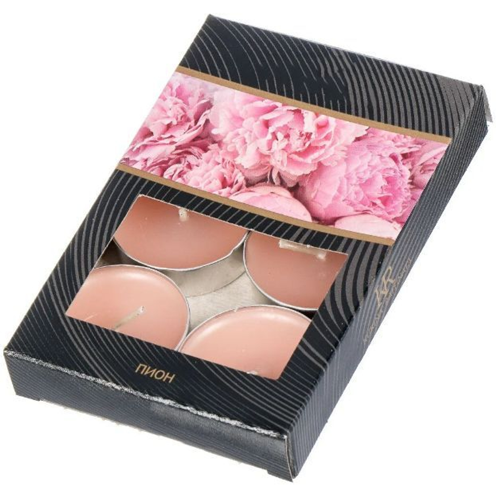 Свеча ароматическая чайная 6шт пион