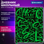 Дневник 1-11 класс 48 л. кожзам (твердая с поролоном) флуоресцентный BRAUBERG "ШРИФТ" (2 штуки в упаковке)