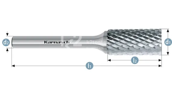 Борфреза твердосплавная Karnasch форма A, 6х18х6х50 мм, насечка HP-6, без покрытия, арт. 11.3004-065