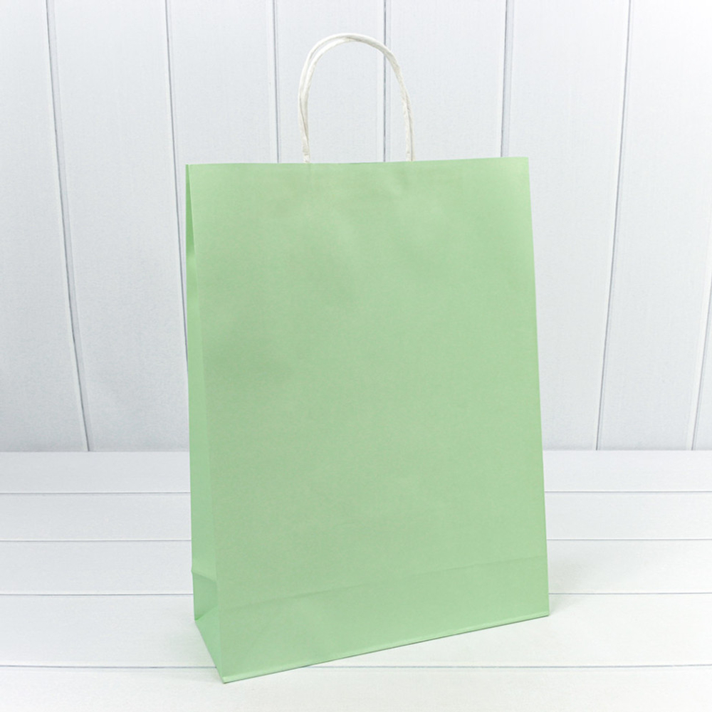 Пакет подарочный 31х42х11.5см (Зеленый, Крафт)