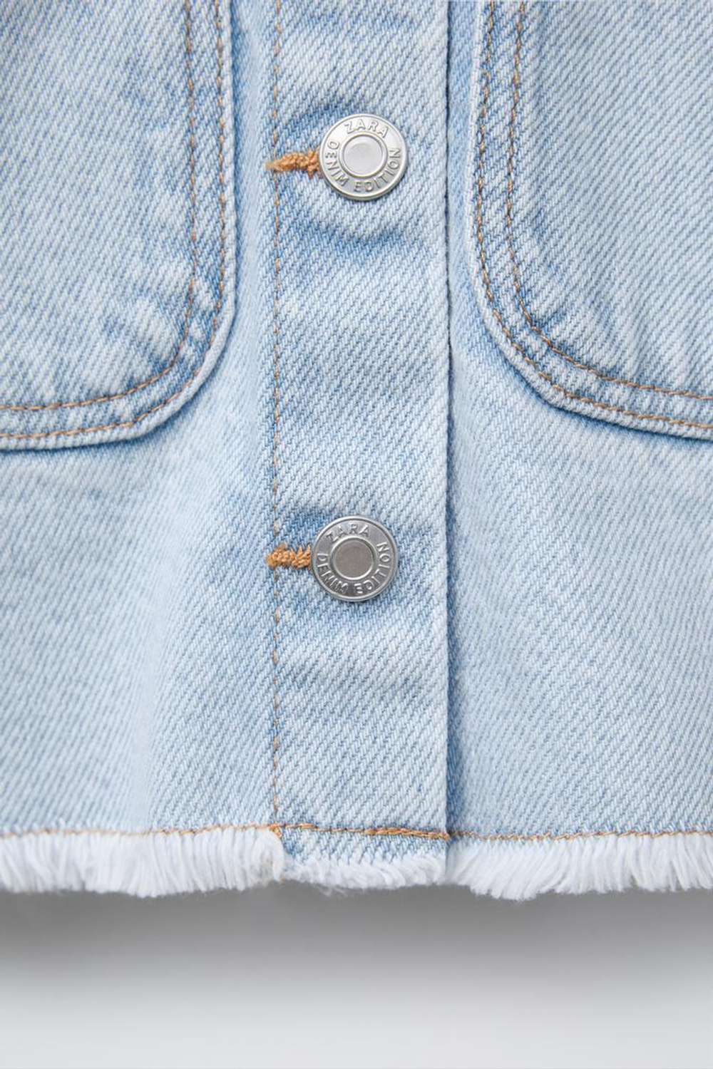 ZARA ДЖИНСОВАЯ КУРТКА-РУБАШКА, ГОЛУБОЙ