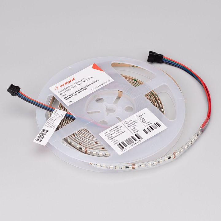 Светодиодная лента Arlight Бегущий огонь 22W/m 140Led/m 3535SMD разноцветный 5M SPI-F140-10mm 24V RGB-PX7-BPT 043132