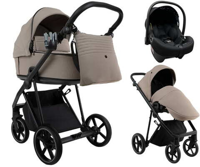 Детская коляска Roan Sol 2.0 3 в 1 с автокреслом Tutis Elo Lux EduSky Black SLL/31/T Hazel/Black/руч.Black
