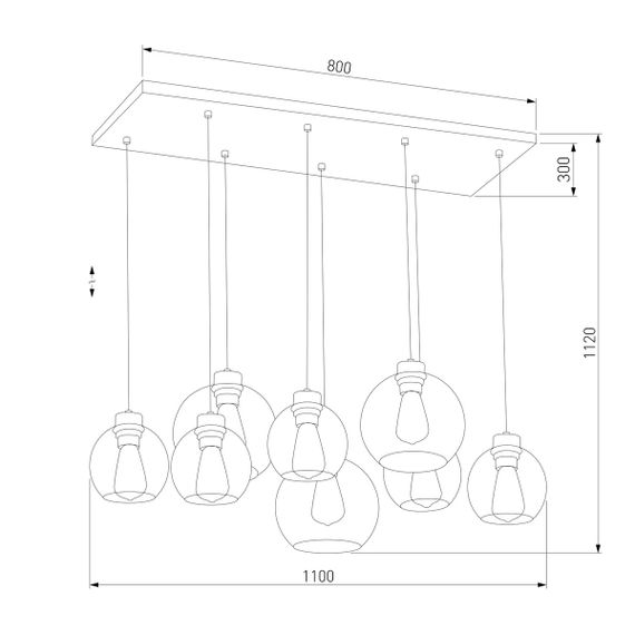 Подвесная люстра TK Lighting 4113 Cubus Graphite