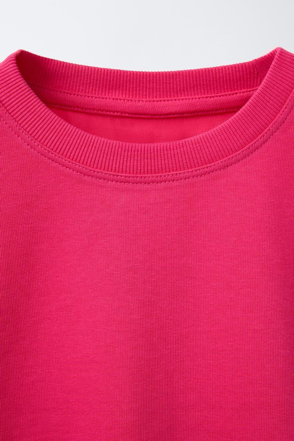 ZARA ОДНОТОННАЯ ФУТБОЛКА HEAVY WEIGHT, ЦВЕТ ФУКСИИ