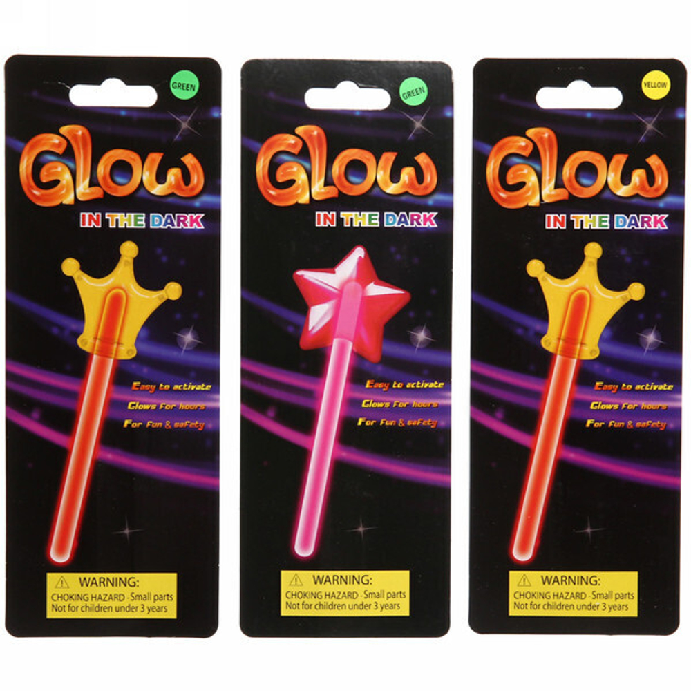 Палочка светящаяся Корона/Звезда, 24 см, микс цветов