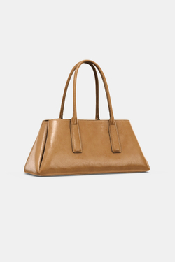 ZARA СУМКА-CITY С ЭФФЕКТОМ КРАКЕЛЮРА, БЕЖЕВЫЙ