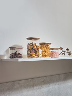 Банка для хранения прямоугольная Glass Acacia, 600 мл