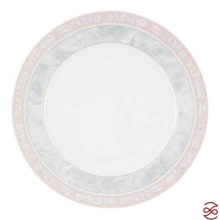 Набор тарелок Thun Яна серый мрамор с розовым кантом 17 см(6 шт)
