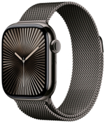 Apple Watch Series 10, 42 мм, корпус из титана цвета сланцевый титан, спортивный ремешок цвета «миланская петля» сланцевый