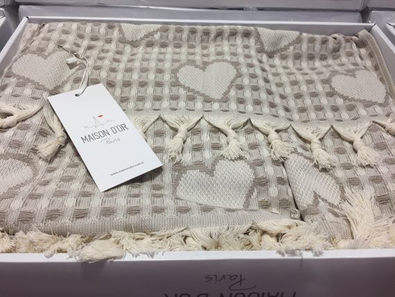 Набор вафельных полотенец GISELLA  КИСЕЛЛА 3пр 40х60 50х100 и 100х150  Maison Dor  Турция