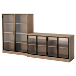 Шкаф для хранения  - LANESUND IKEA/ ЛАНЕСУНД ИКЕА, 282x47x152 см, коричневый/прозрачный