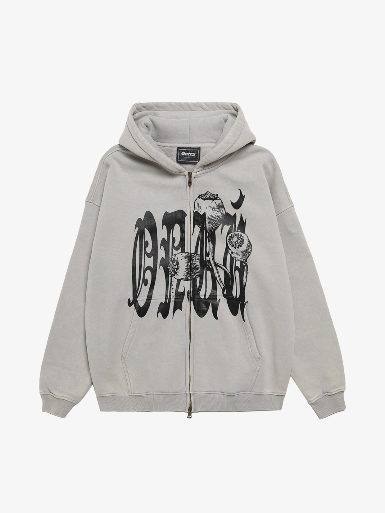 'OG' GREY/BLACK ZIP-HOODIE