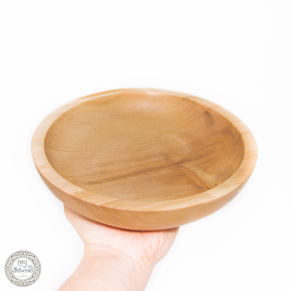 Деревянная тарелка-чаша Art of Siberia из сибирского кедра, 22 см. T32