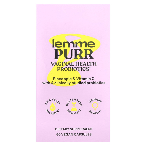 Lemme, Purr, пробиотики для здоровья влагалища, 60 веганских капсул