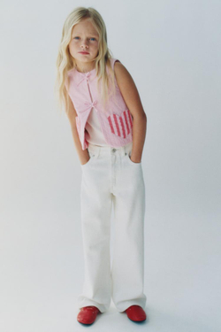 ZARA ЖИЛЕТ ИЗ РЕЛЬЕФНОЙ ТКАНИ С КАРМАНАМИ «СЕРДЕЧКИ», РОЗОВЫЙ