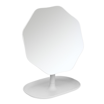 ЮНИLOOK Зеркало настольное с подставкой, пластик, стекло, высота 21 см, диаметр 16 см, 2 цвета