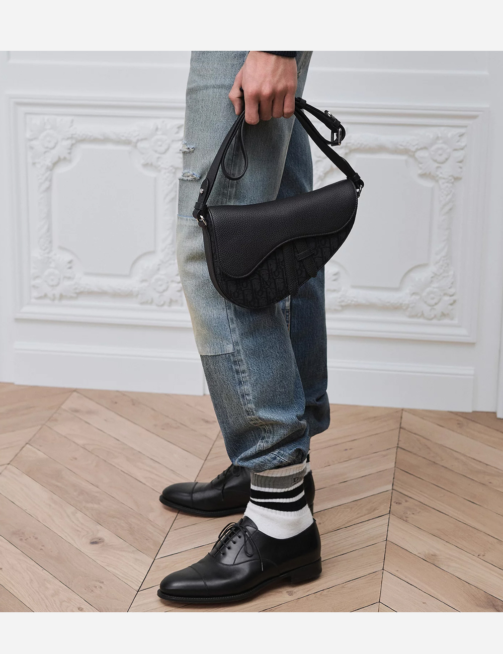 Сумка Dior Saddle Bag "Black Grained Taurillon"