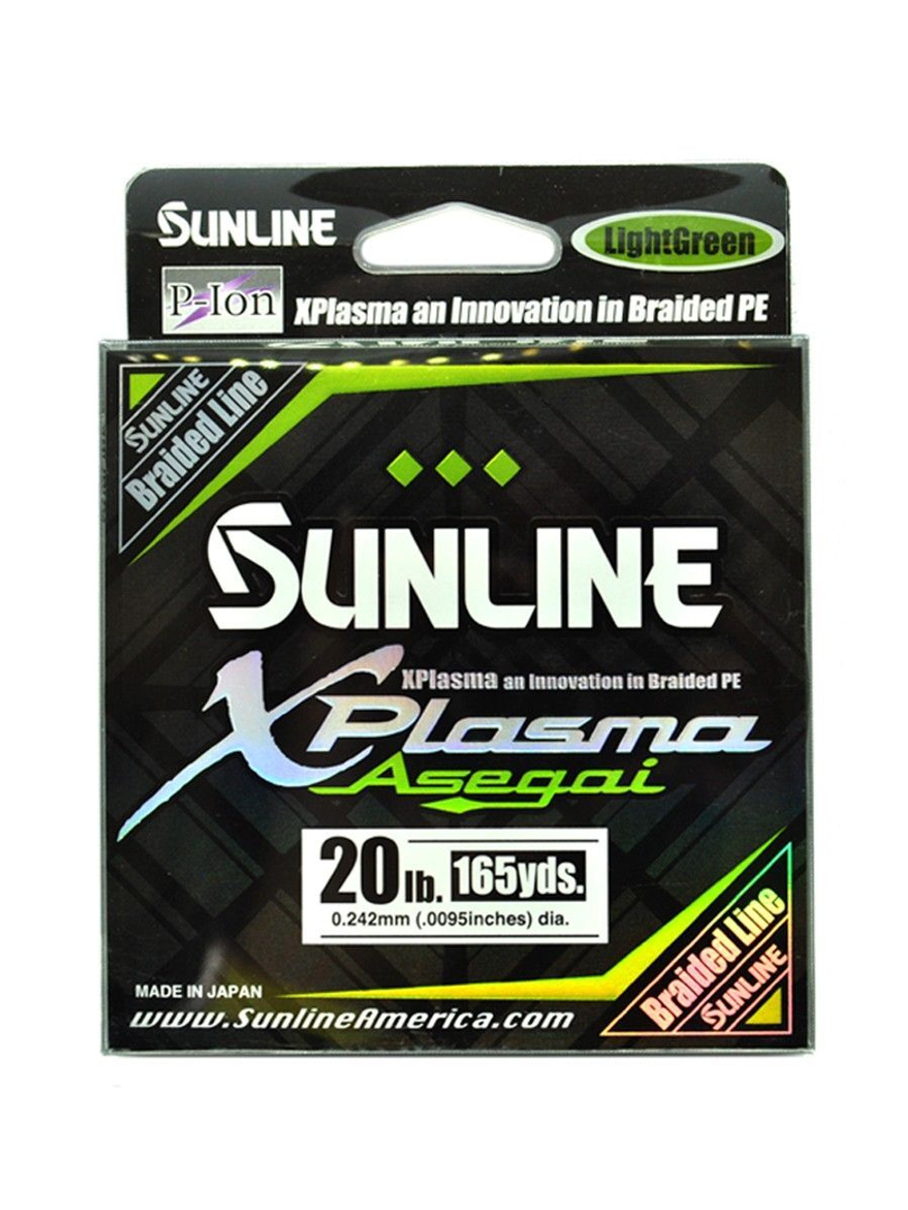 Плетеный шнур для рыбалки Sunline X-Plasma Asegai 165YD (Light Green) 8LB/#0.8