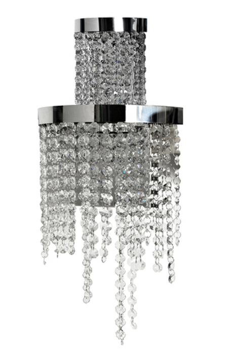 Бра настенное 55см Garda Decor Cascada хром со стеклянными кристалами