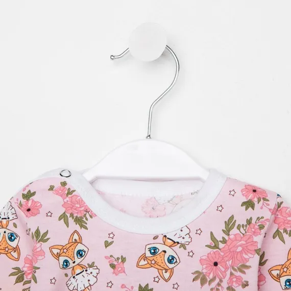 Боди детское, цвет розовый/лиса, рост 62 см