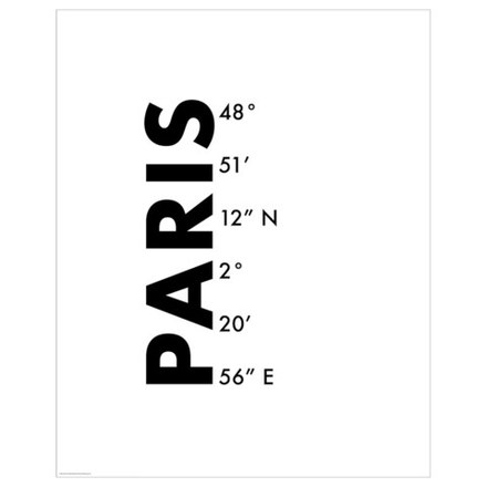 IKEA BILD  (ИКЕА БИЛД)  -  Плакат, координаты, Париж, 40x50 см.