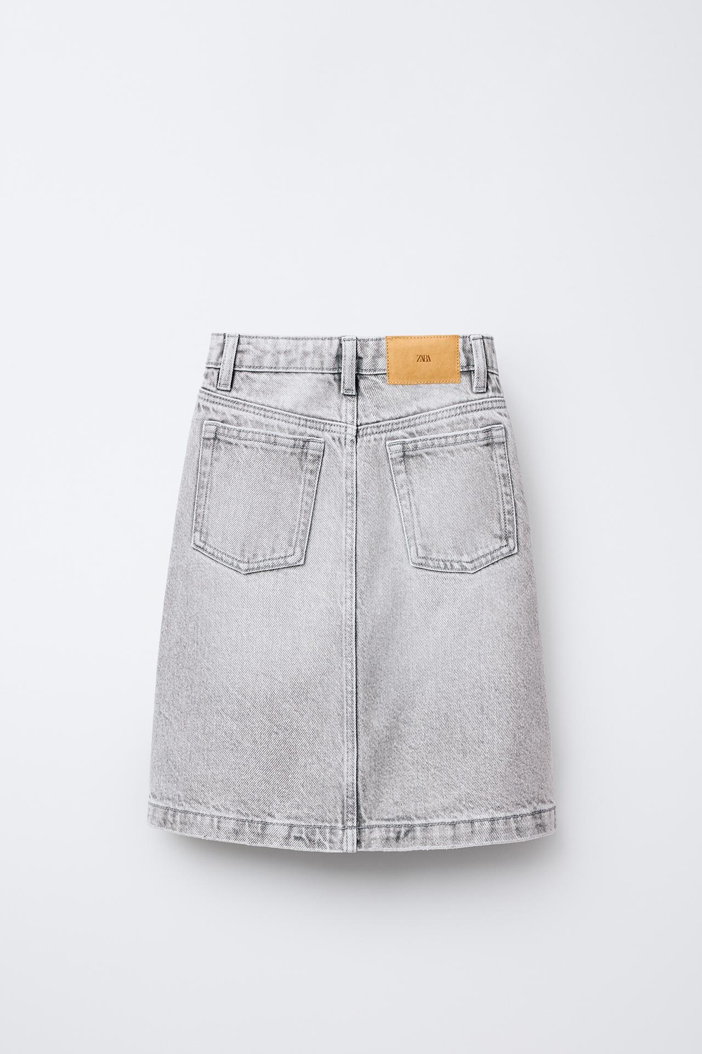 ZARA ДЖИНСОВАЯ ЮБКА МИДИ, СЕРЫЙ