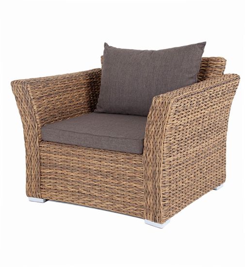 "Капучино" кресло из искусственного ротанга (гиацинт), цвет соломенный