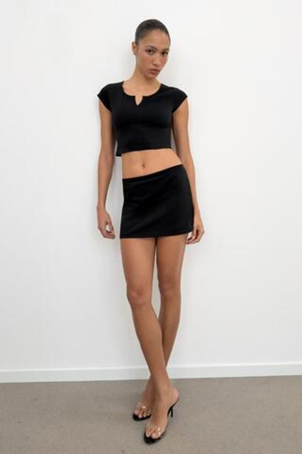 ZARA МИНИ-ЮБКА-ШОРТЫ, ЧЕРНЫЙ