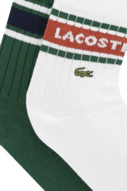 Теннисные носки Lacoste Ribbed Cotton 2P - green/white/navy blue