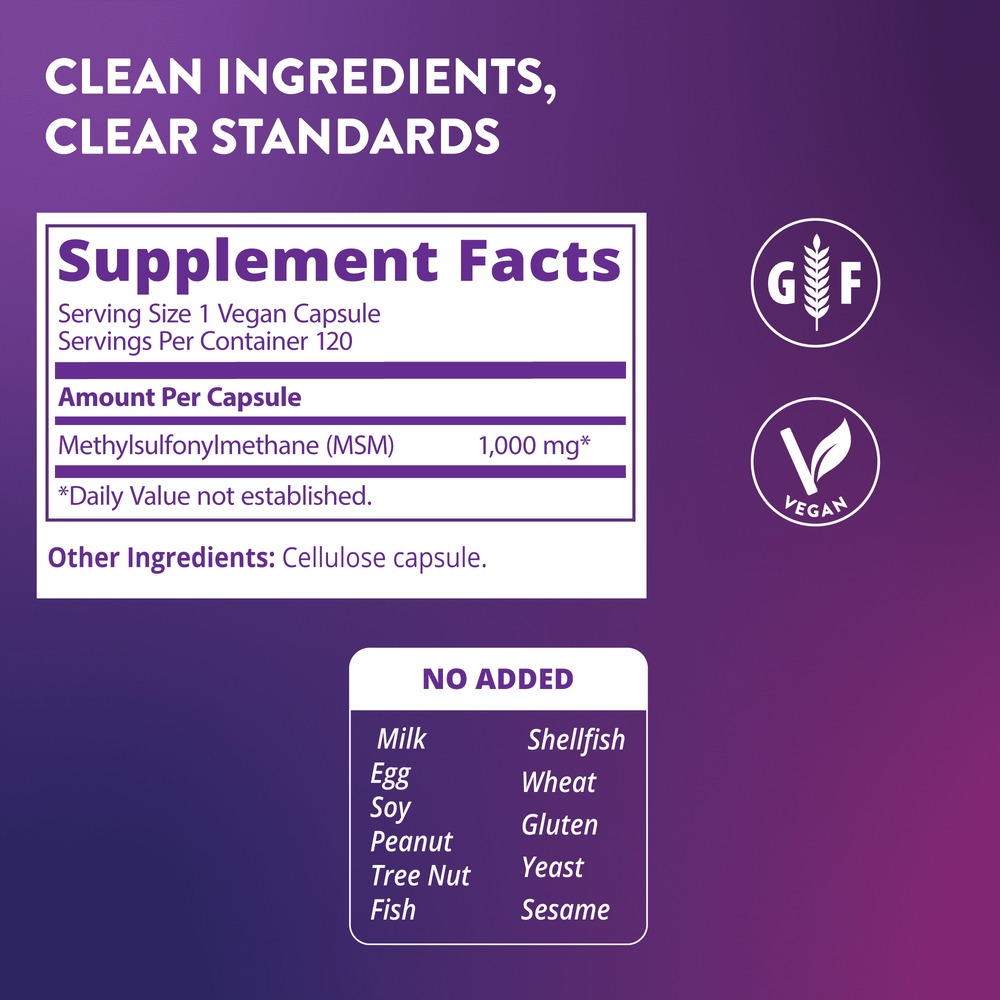 MRM Nutrition, Nutrition, МСМ, 1000 мг, 120 веганских капсул