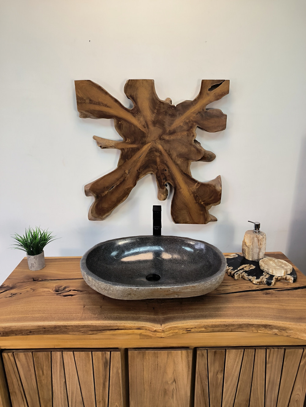 Раковина из речного камня RS-65901 61х45х15 из натурального камня