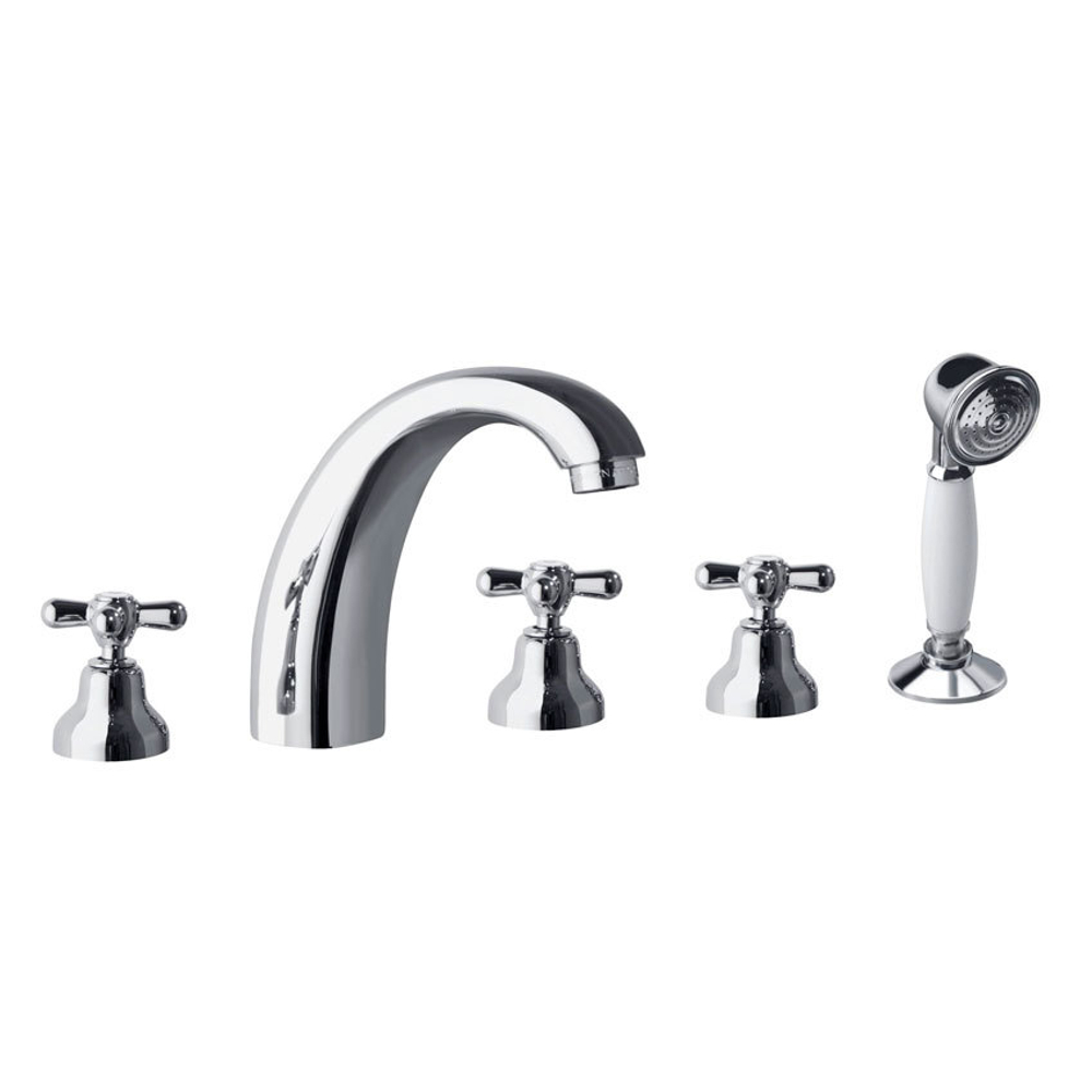 Смеситель на борт ванны с изливом и душевым комплектом GAUDI 3132CG