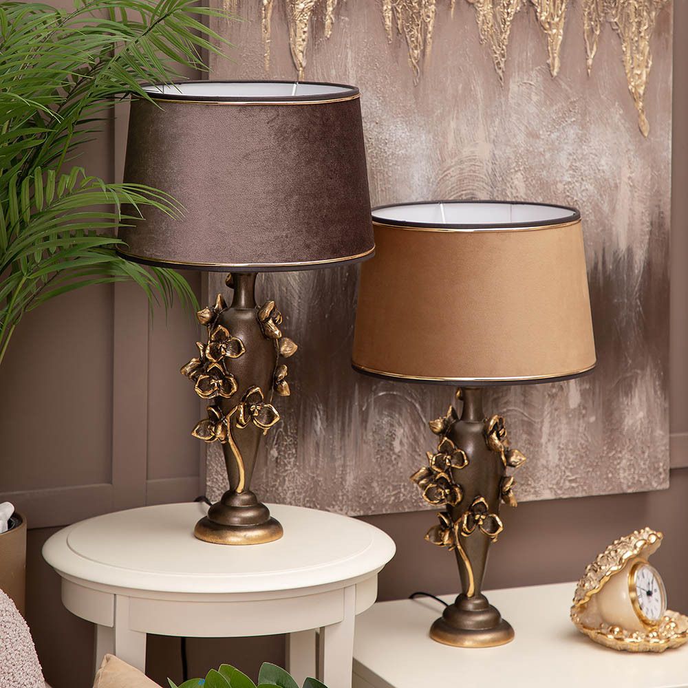 Настольная лампа Орхидея Лира Бронза Тюссо Кофе