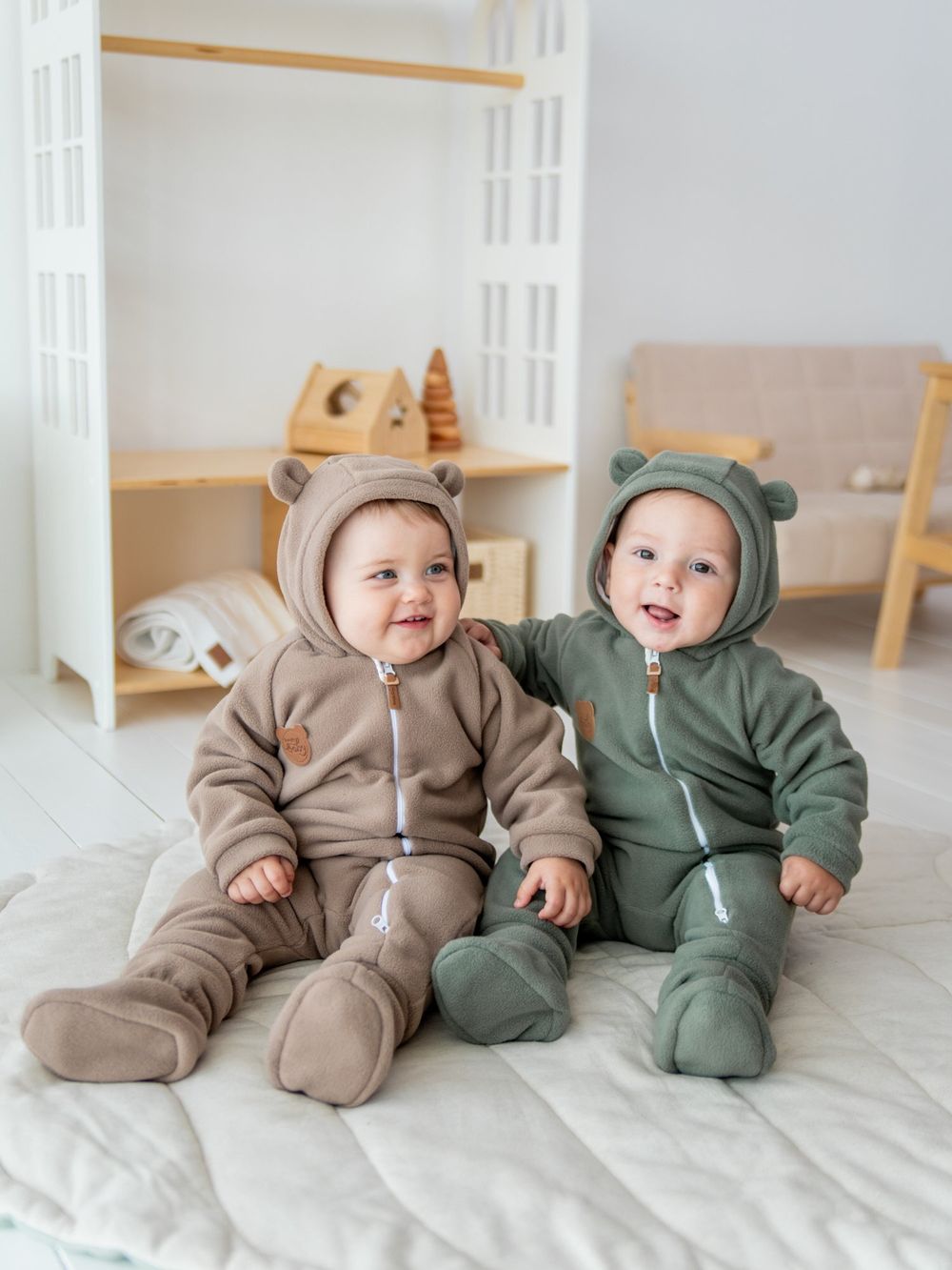 Комбинезон флисовый "Кокос" 0+