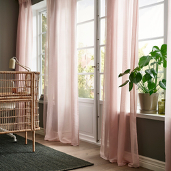 IKEA STENFRÖ  (ИКЕА СТЕНФРÖ)  -  Шторы, 2 шт, на ленте/розовые, 145x300 см