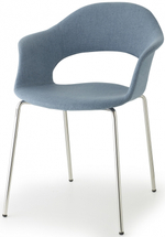 Кресло с обивкой Scab Design Lady B Pop, хром, голубой