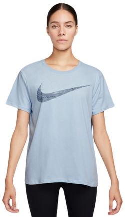 Женская теннисная футболка Nike Slam Dri-Fit Swoosh Top - небесный