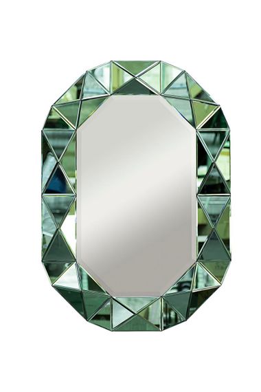 Зеркало в зеленой зеркальной раме