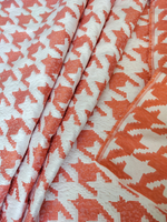 Костюмная жаккард, гусинная лапка, молочный/персик, отрез 1,45м