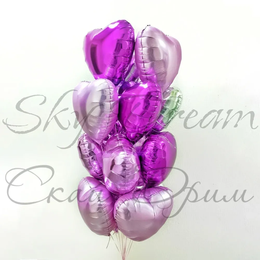 Фонтан из шаров Сердца розовый кайф