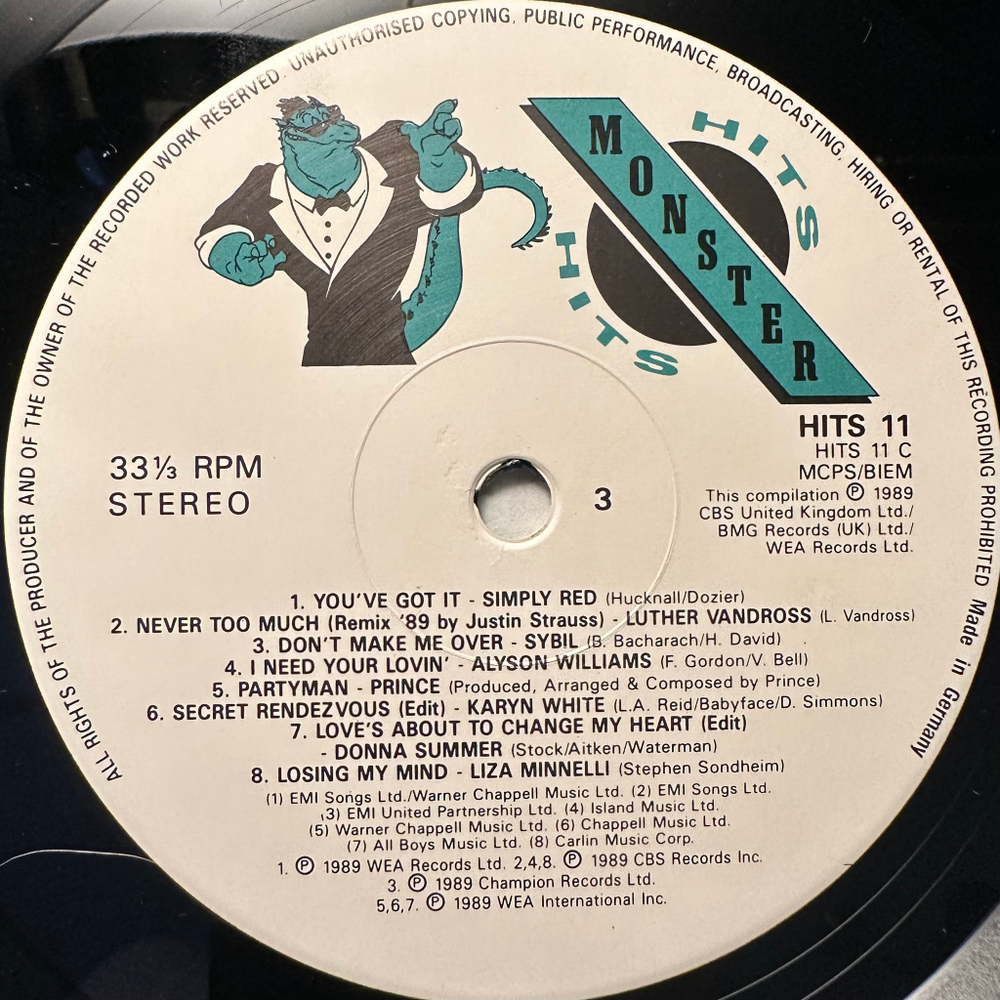 Сборник Monster Hits 2LP (Англия 1989г.)