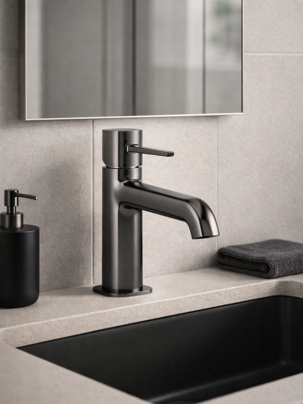 Смеситель для раковины STWORKI Эстерсунд S31010GB вороненая сталь