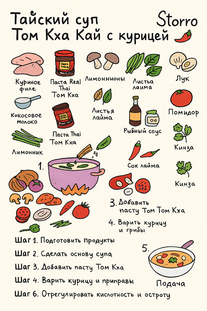 Real Thai Паста Tом Кха, 125 г, 3 шт